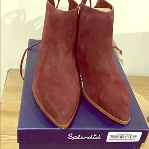 Plum Suede Splendid Niva Booties Size 10